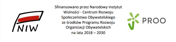 Sfinansowano przez Narodowy Instytut
Wolności - Centrum Rozwoju
Społeczeństwa Obywatelskiego
ze środków Programu Rozwoju
Organizacji Obywatelskich
	na lata 2018 – 2030 
